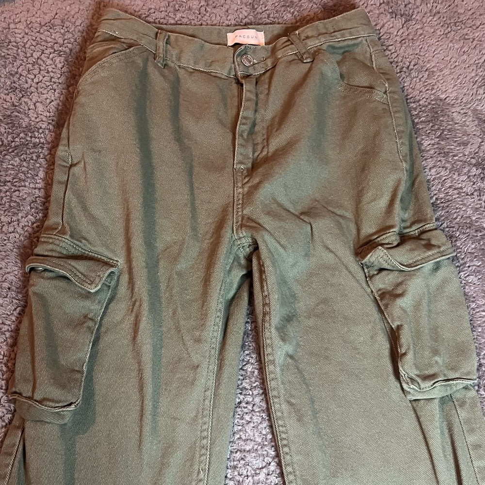 Pacsun Women's Stretch Dad Jeans – Cargo Style‎ – Size 26 – Army Green - Picture 8 of 9